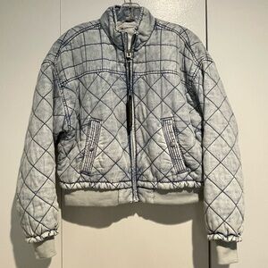 Blank NYC Light Blue Quilted Bomber Jacket